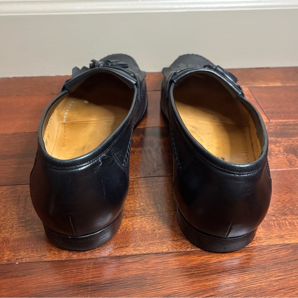 Santoni sz 12 EE Italian Leather Tassel Loafers Black - Picture 5 of 7